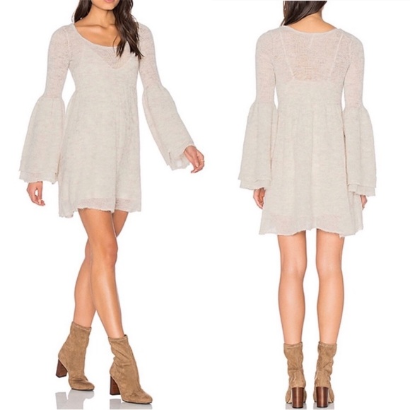 Free People x REVOLVE Ivory Juliet Babydoll Dress alpaca wool blend size small - Picture 7 of 7